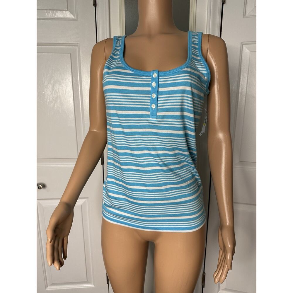 Vineyard Vines Starboard Striped Tank Antigua Stripe Cerulean Blue Medium NWT